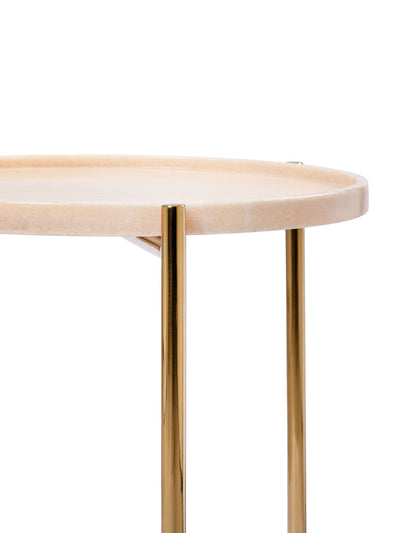 Tri metal Table - White Marble Top