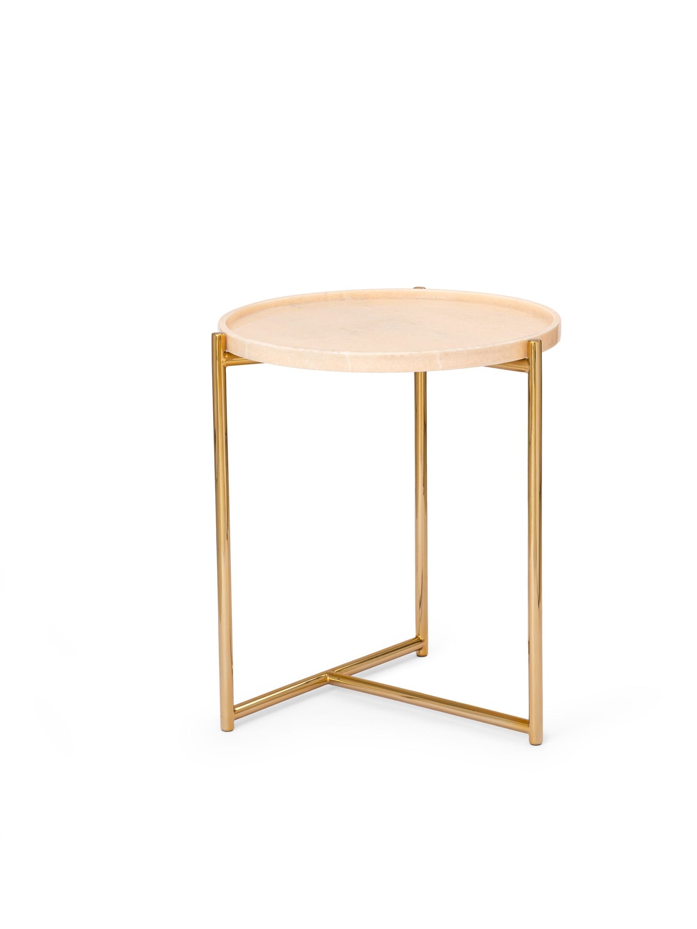Tri metal Table - White Marble Top