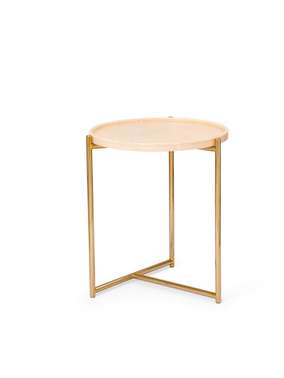 Tri metal Table - White Marble Top