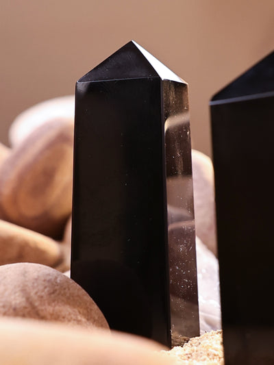 Gemstone Tower - Black Obsidian