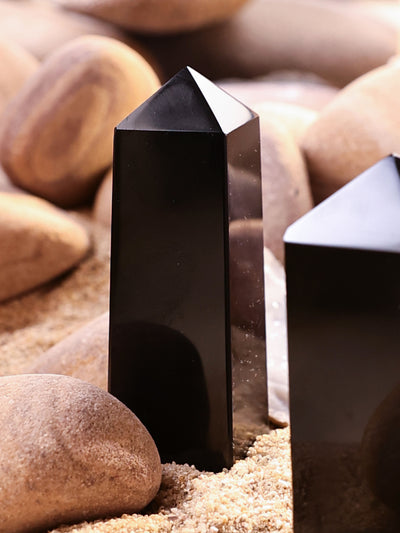 Gemstone Tower - Black Obsidian
