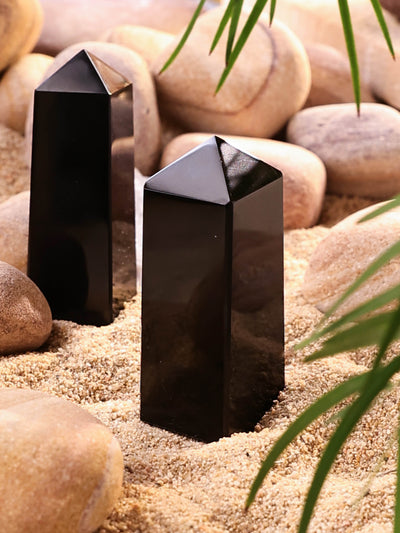 Gemstone Tower - Black Obsidian