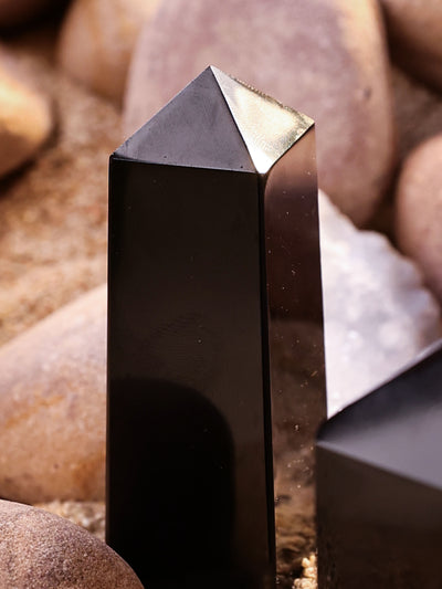 Gemstone Tower - Black Obsidian