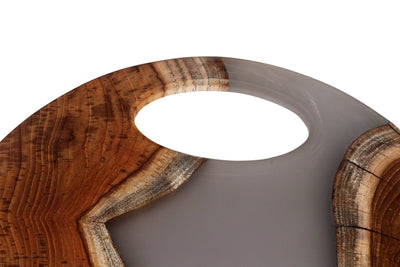 Grey Epoxy & Natural Acacia Wood Organic Platters – Set of 2 Grey Resin Platters
