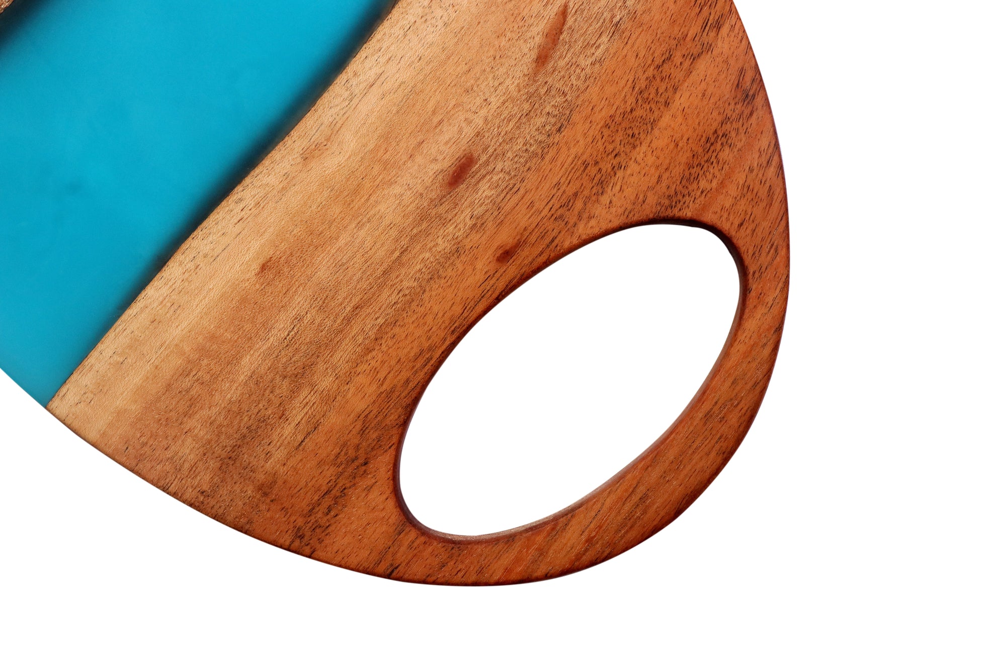 Aqua Epoxy & Natural Wood Designer Platters – Set of 2