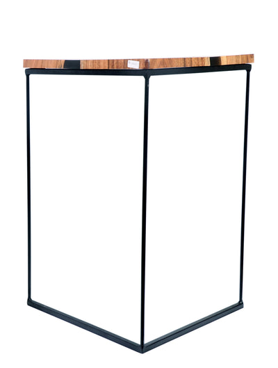 Handcrafted Triangular Wood & Black Epoxy Nesting Tables – Set of 2