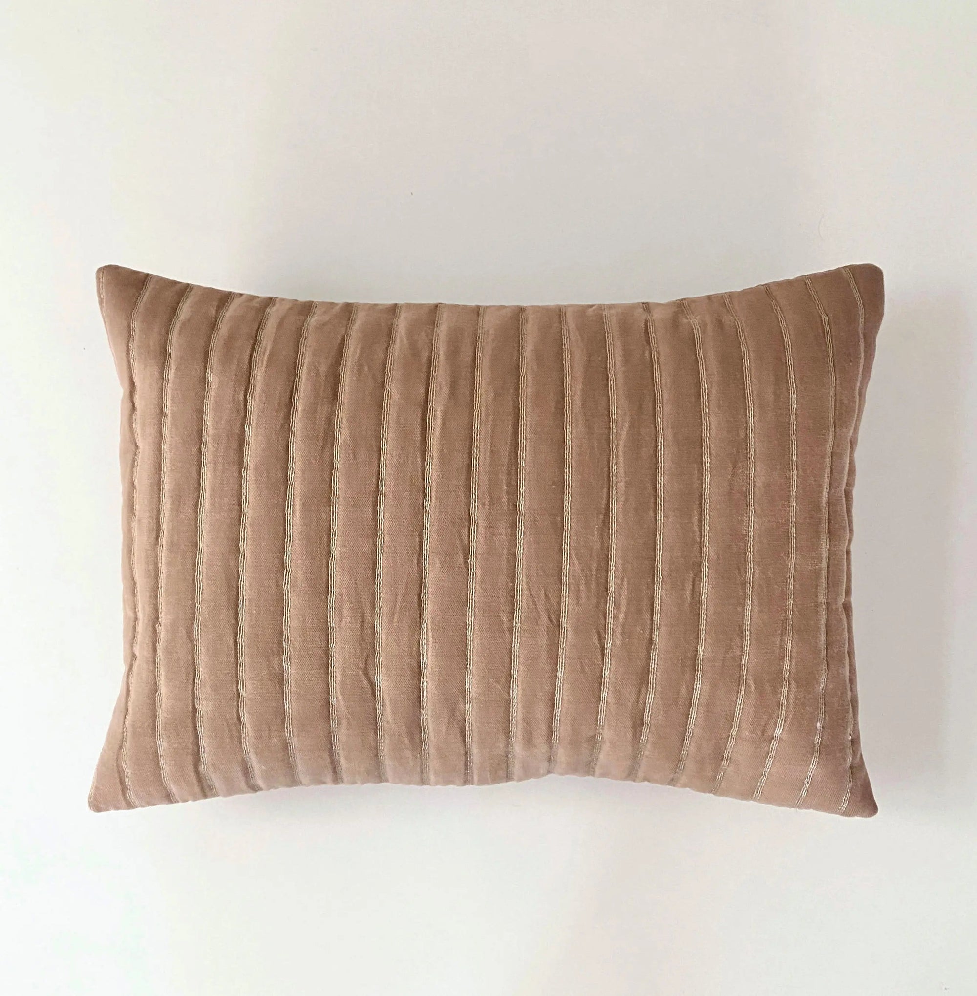 Eden Striped Spice Oblong Velvet Cushion Cover SanctuaryLiving
