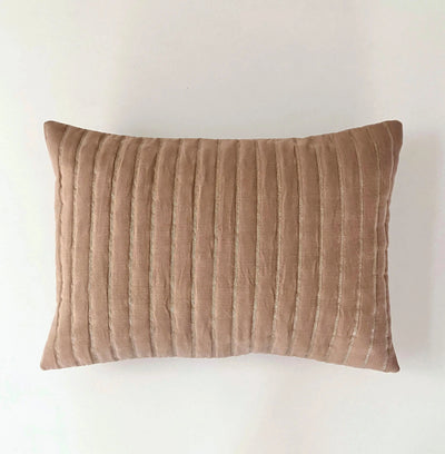 Eden Striped Spice Oblong Velvet Cushion Cover SanctuaryLiving