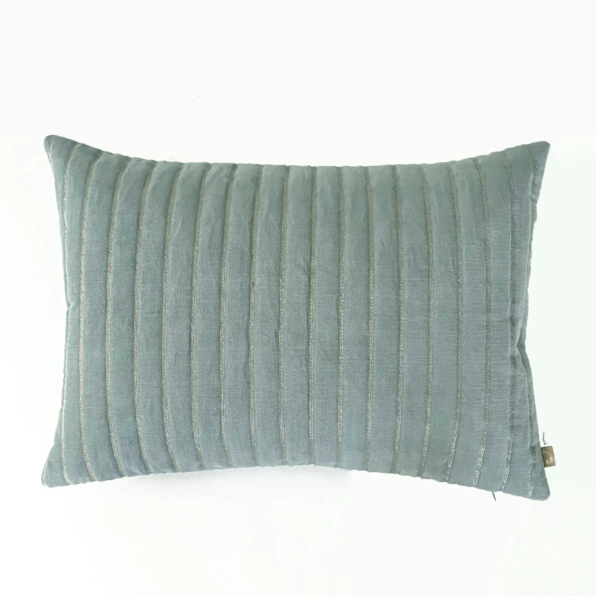 Eden Striped Duck Egg Oblong Velvet Cushion Cover SanctuaryLiving