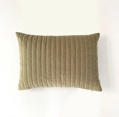 Eden Striped Sand Oblong Velvet Cushion Cover SanctuaryLiving