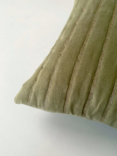 Eden Striped Fern Oblong Velvet Cushion Cover SanctuaryLiving
