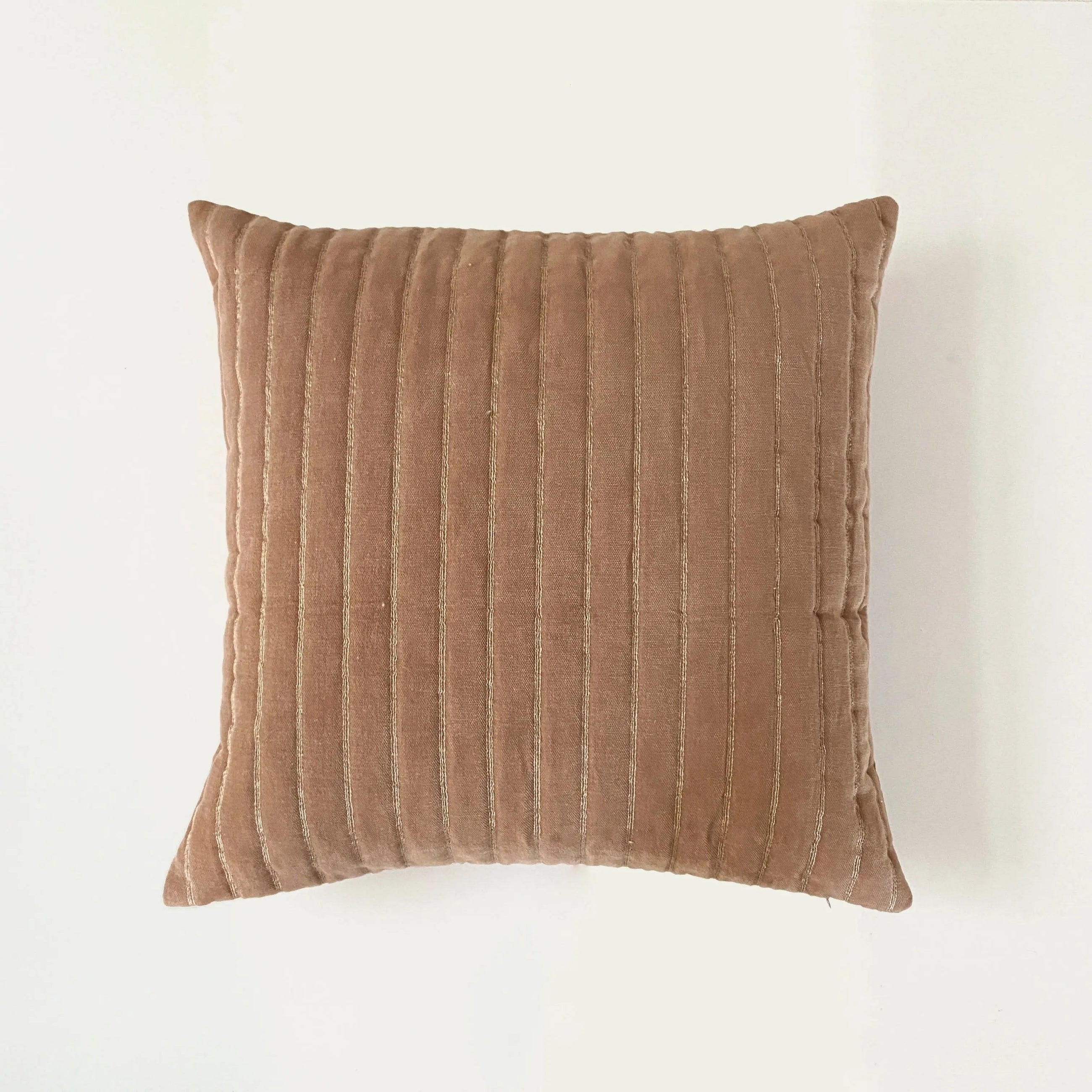 Eden Striped Spice Velvet Cushion Cover - Product Image 