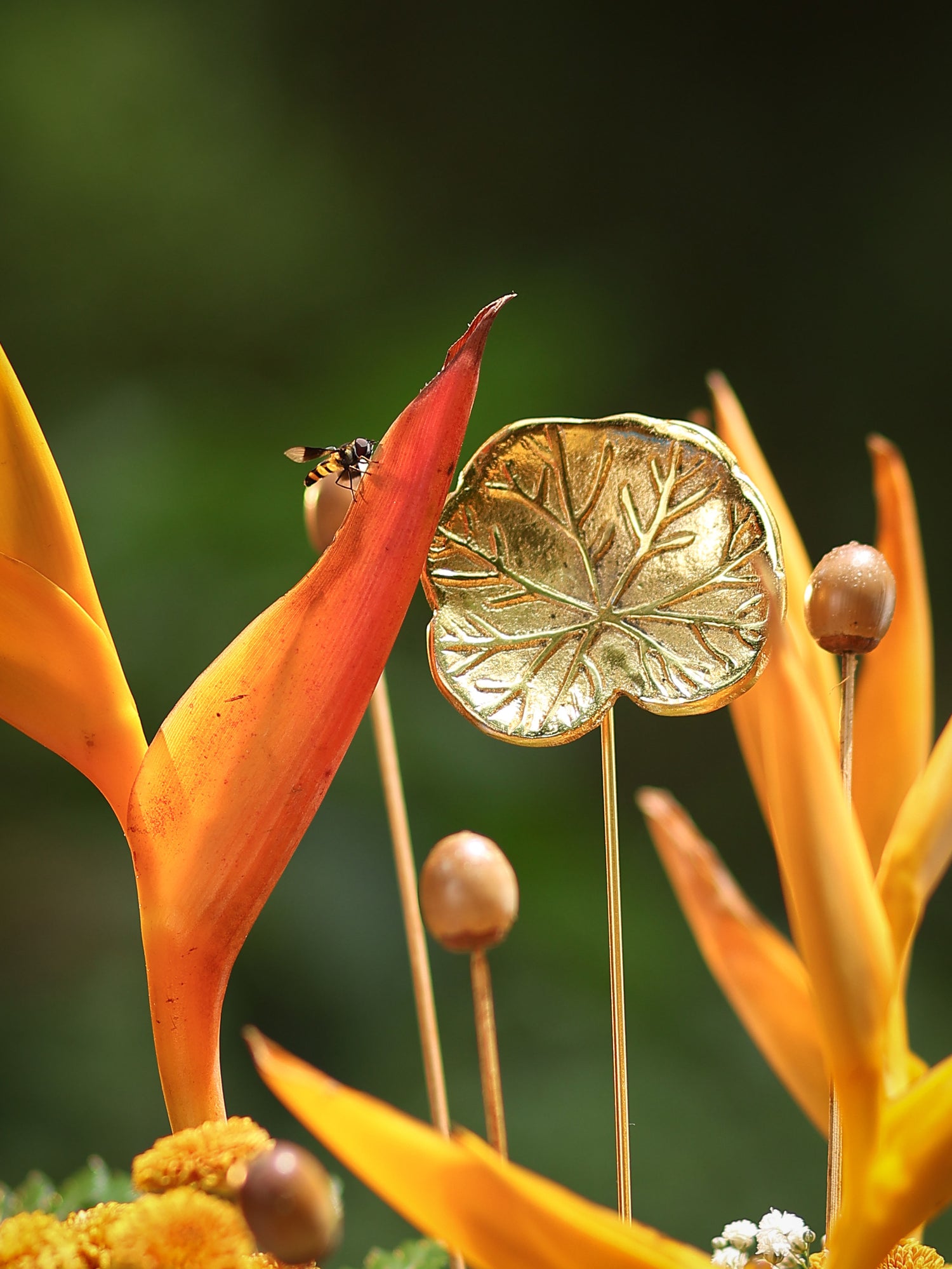 Golden Floral Metal Sticks | SET OF 6