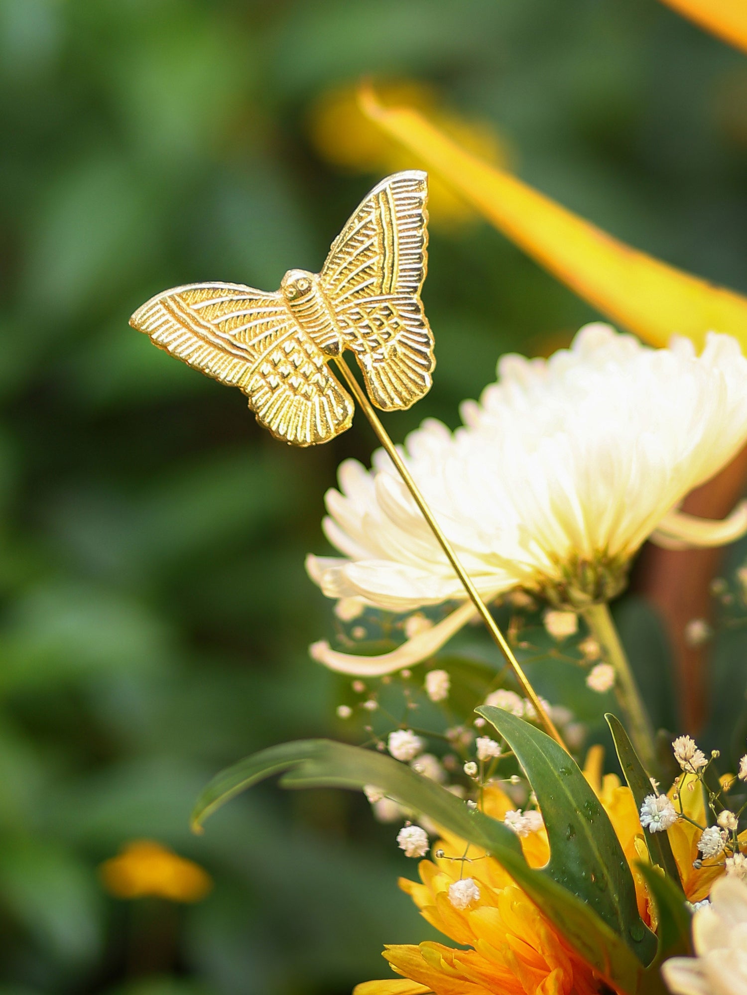 Golden Wings Metal Sticks | 2 Dragonfly + 2 Butterfly