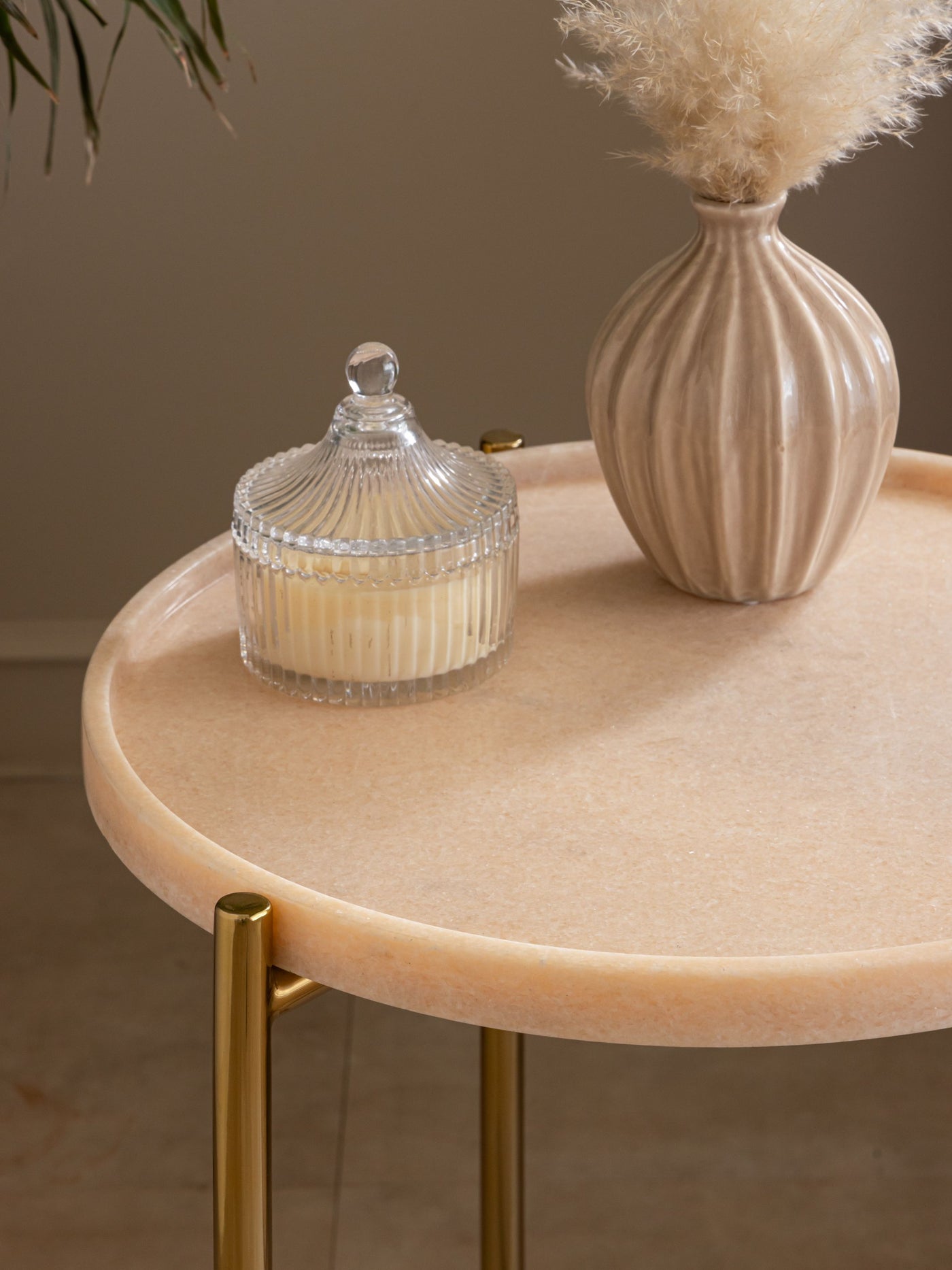 Tri metal Table - White Marble Top