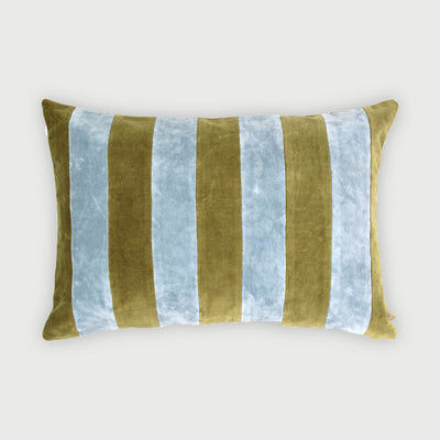 Willow Olive Striped Oblong Cushion Cover