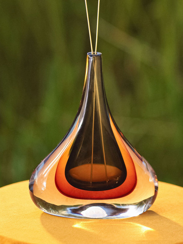 Amber Aura Glass Vase