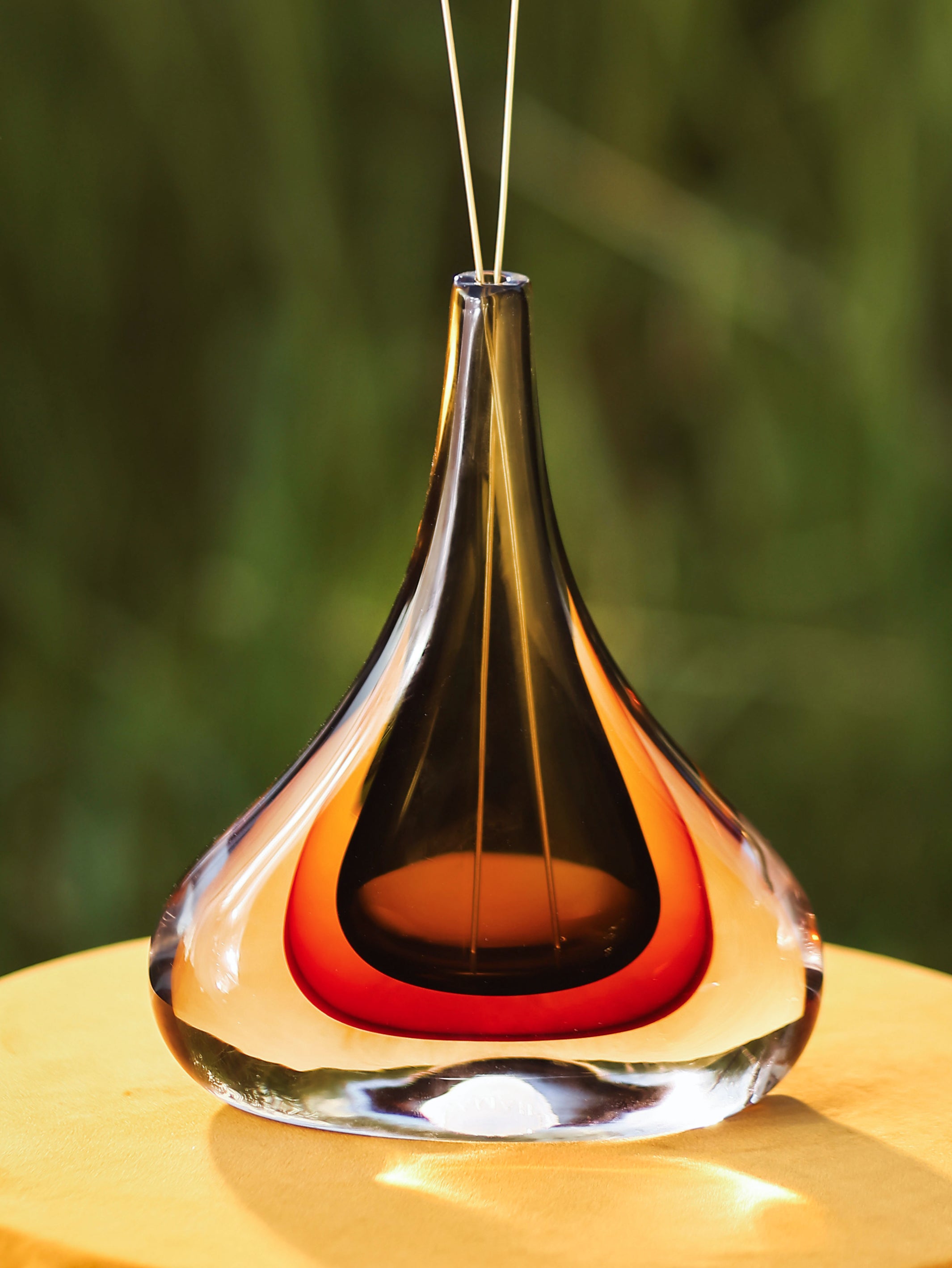 Amber Aura Glass Vase