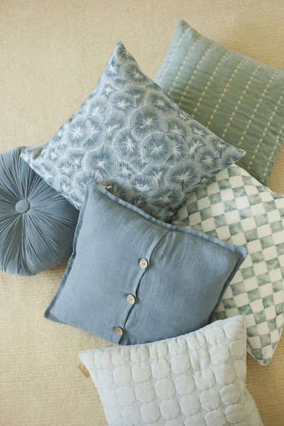 Kiwi Baby Blue Cotton Cushion Cover SanctuaryLiving