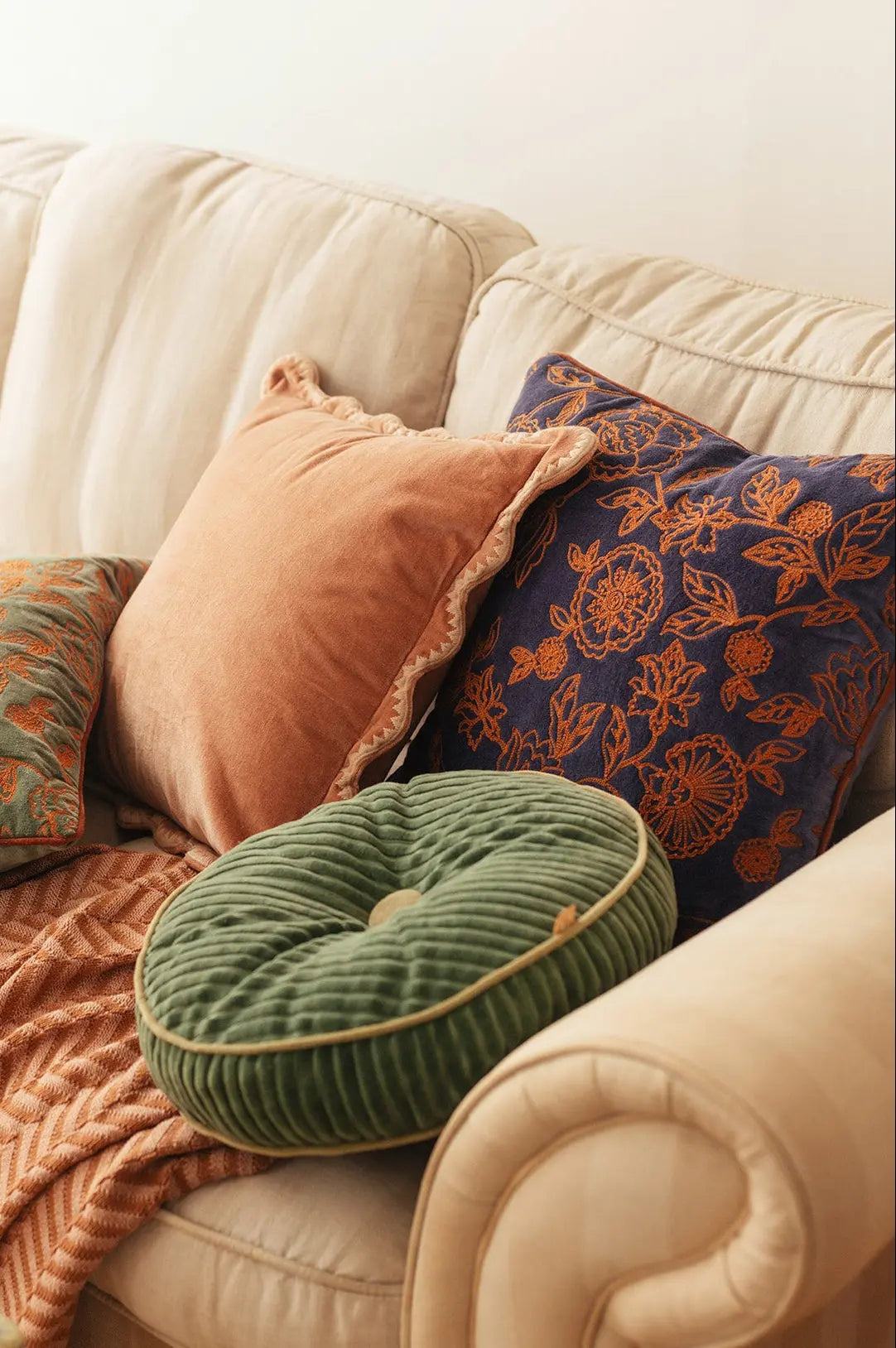 Rosabelle Chintz Cobalt Blue Oblong Cushion Cover