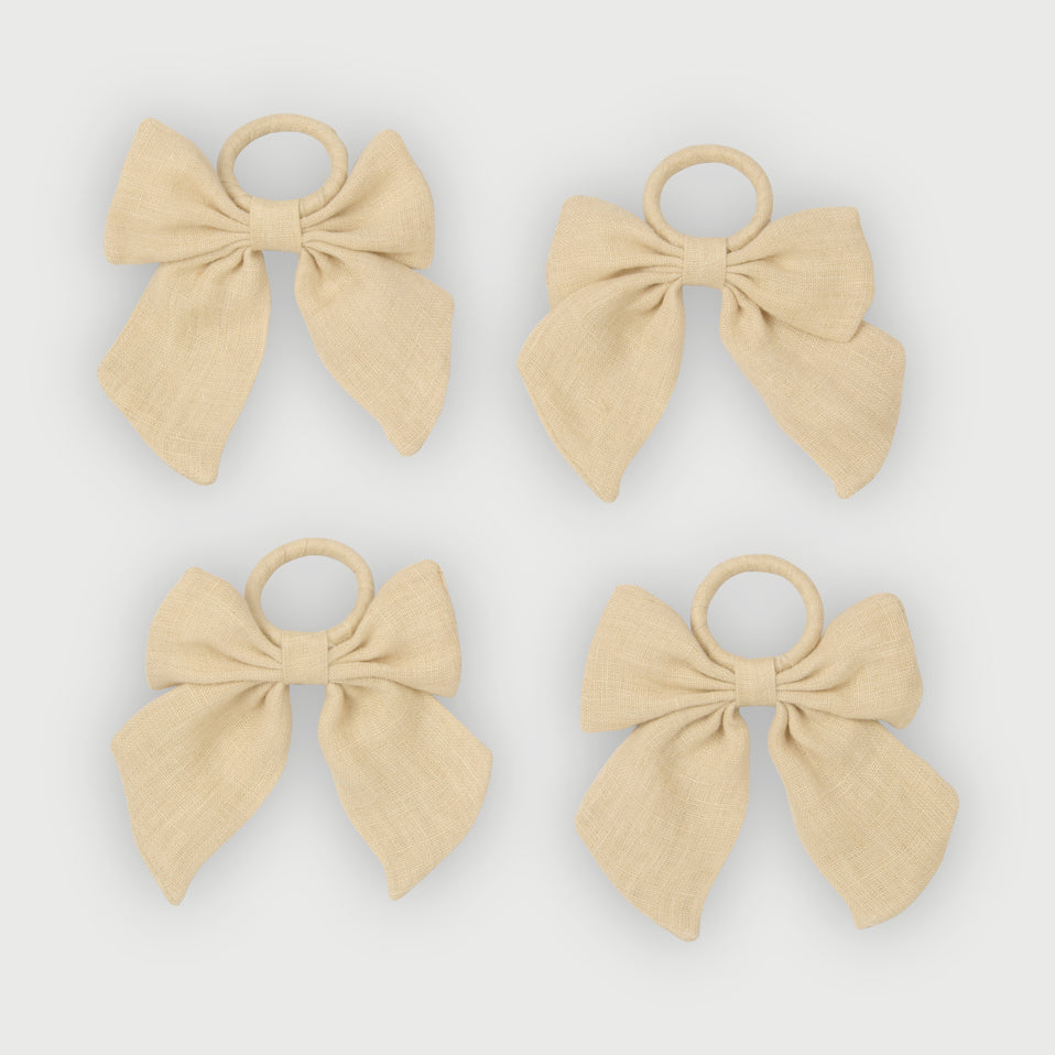 Sand Linen Napkin Rings-Set of 4