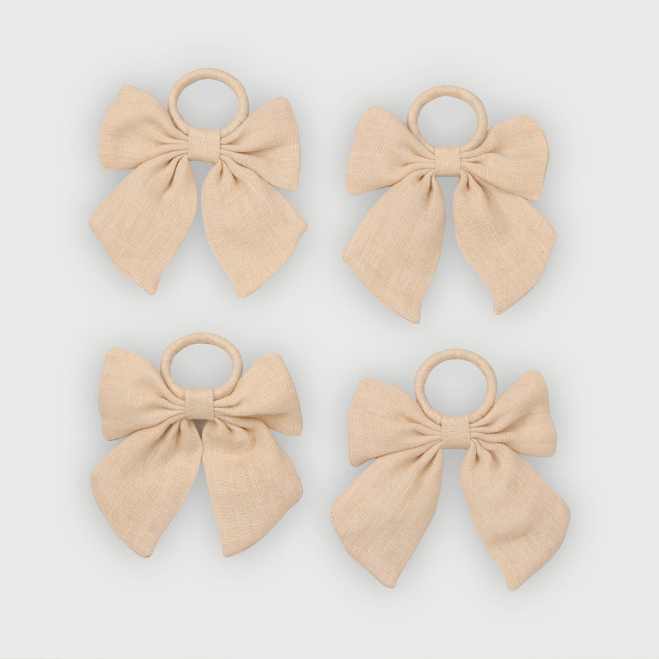 Soft Pink Linen Napkin Rings-Set of 4
