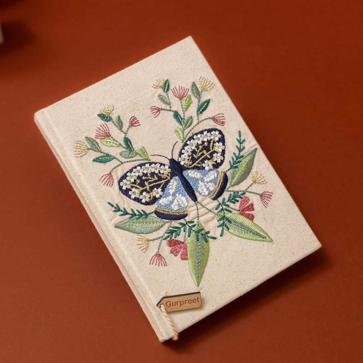 Butterfly Embroidered Hardbound Notebook