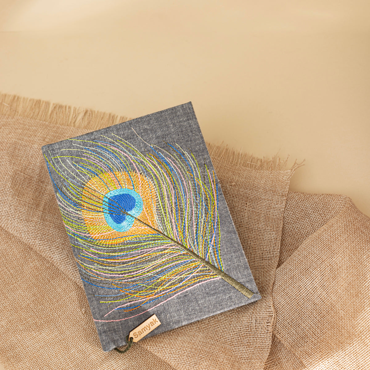 Peacock Embroidered Hardbound Notebook