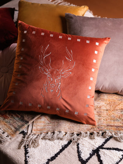 Mushk Copper Velvet Cushion