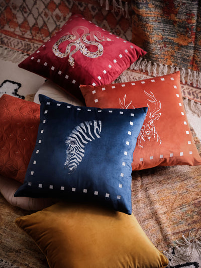 Zarika Sapphire Velvet Cushion
