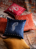 Zarika Sapphire Velvet Cushion