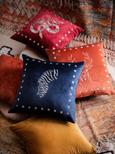 Zarika Sapphire Velvet Cushion
