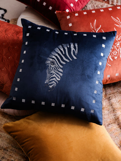 Zarika Sapphire Velvet Cushion