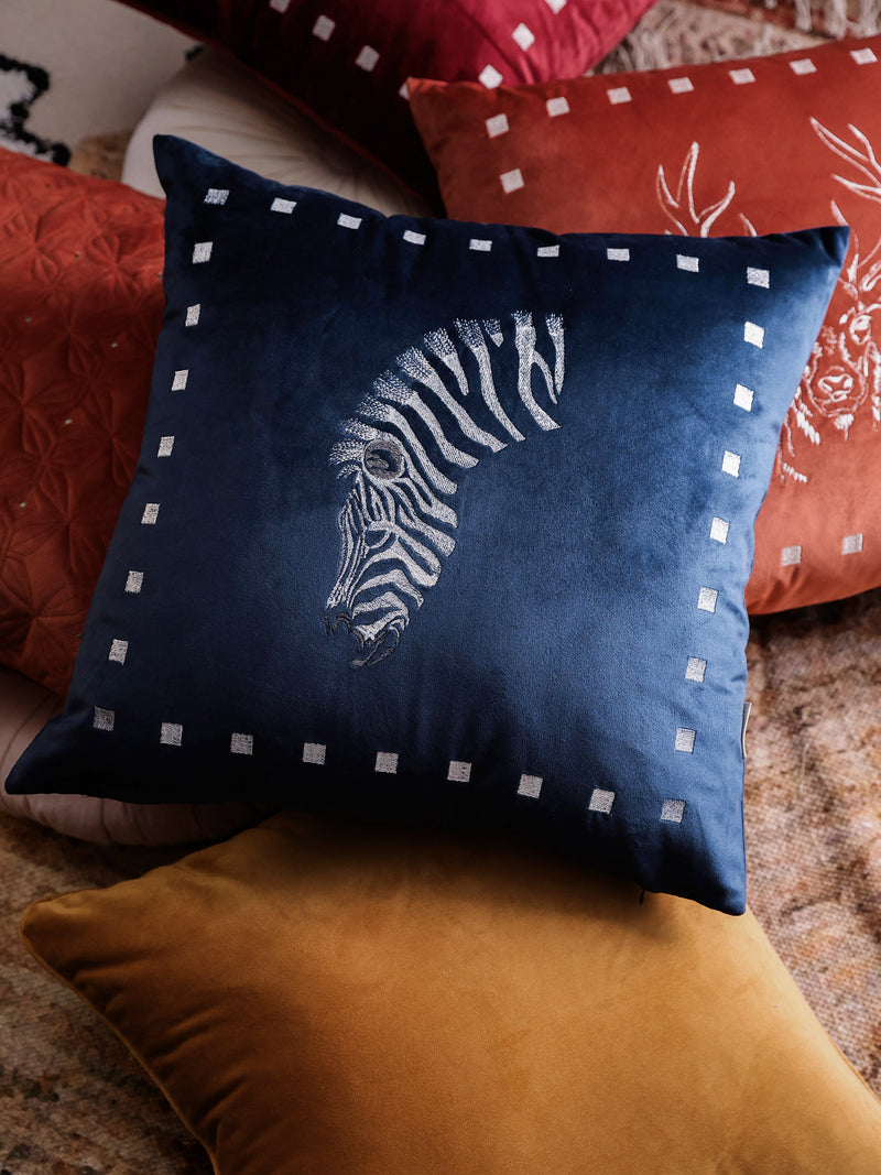 Zarika Sapphire Velvet Cushion