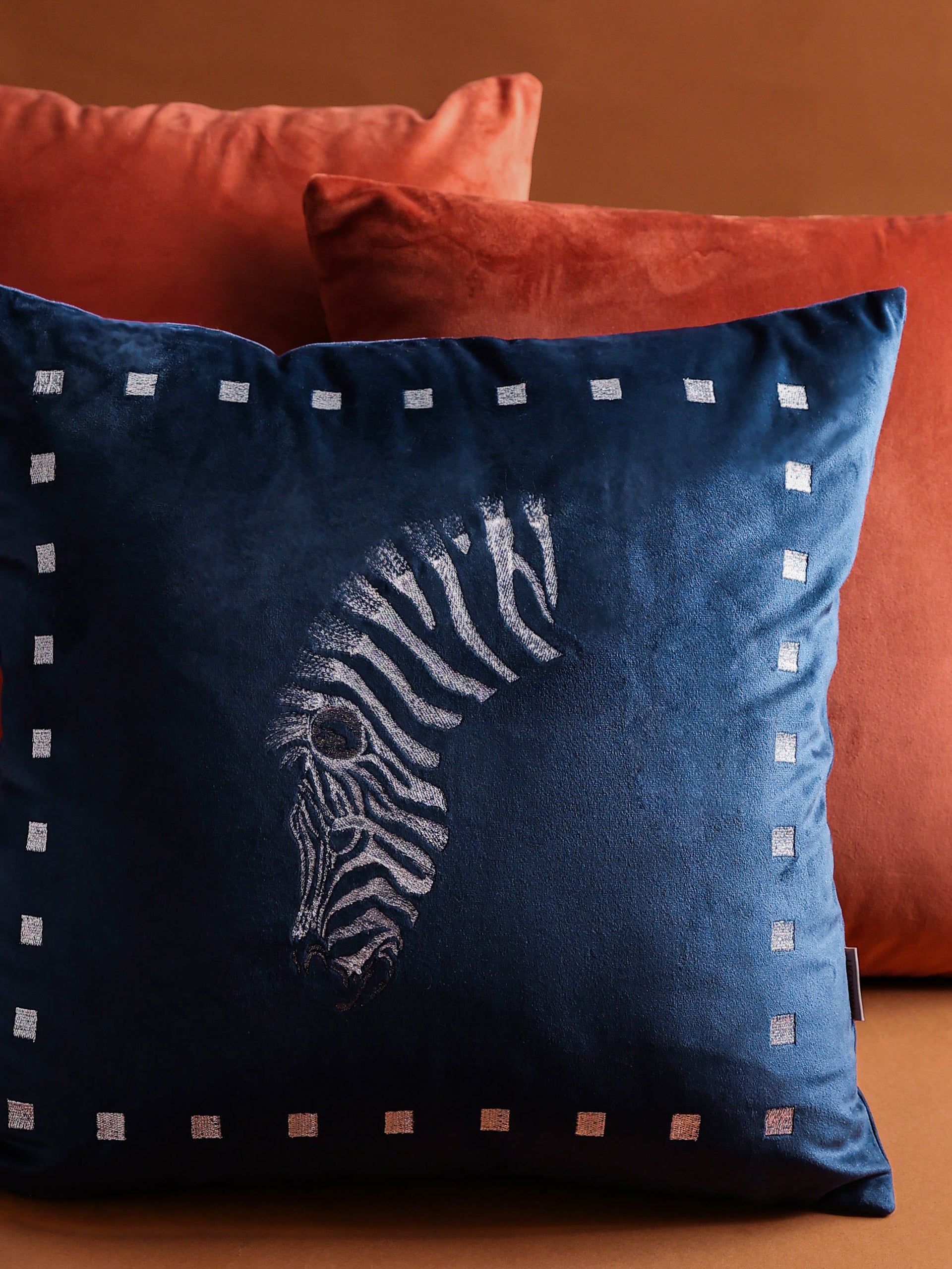 Zarika Sapphire Velvet Cushion