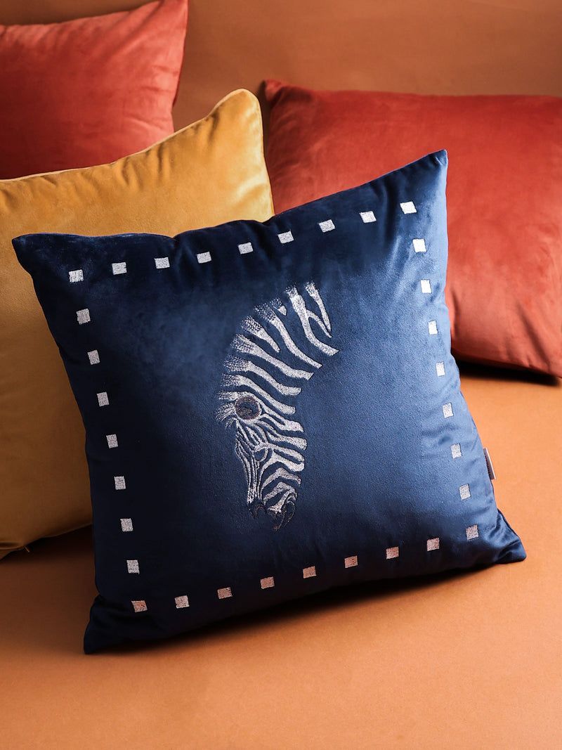 Zarika Sapphire Velvet Cushion