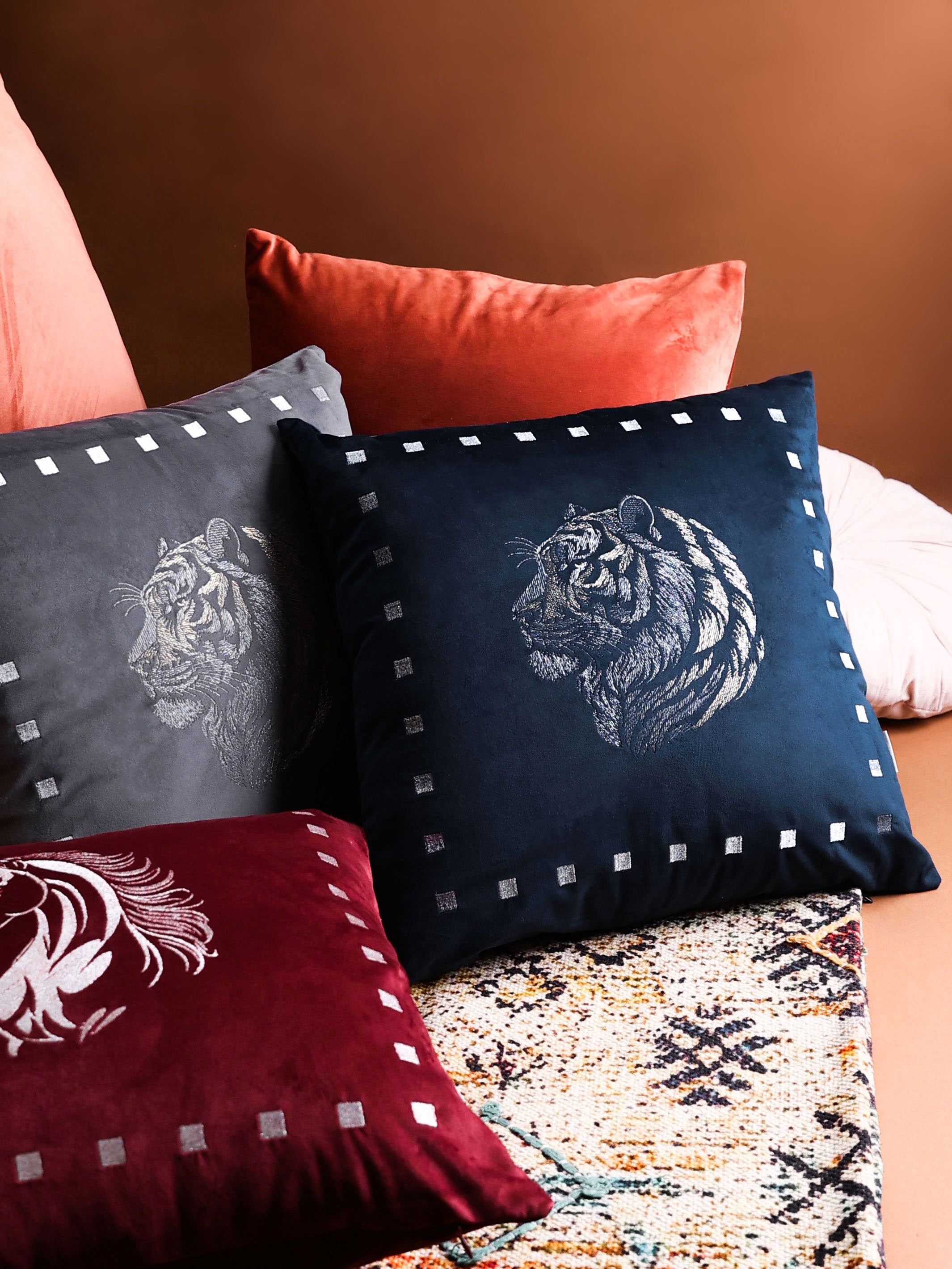 Vanraj Ash Velvet Cushion