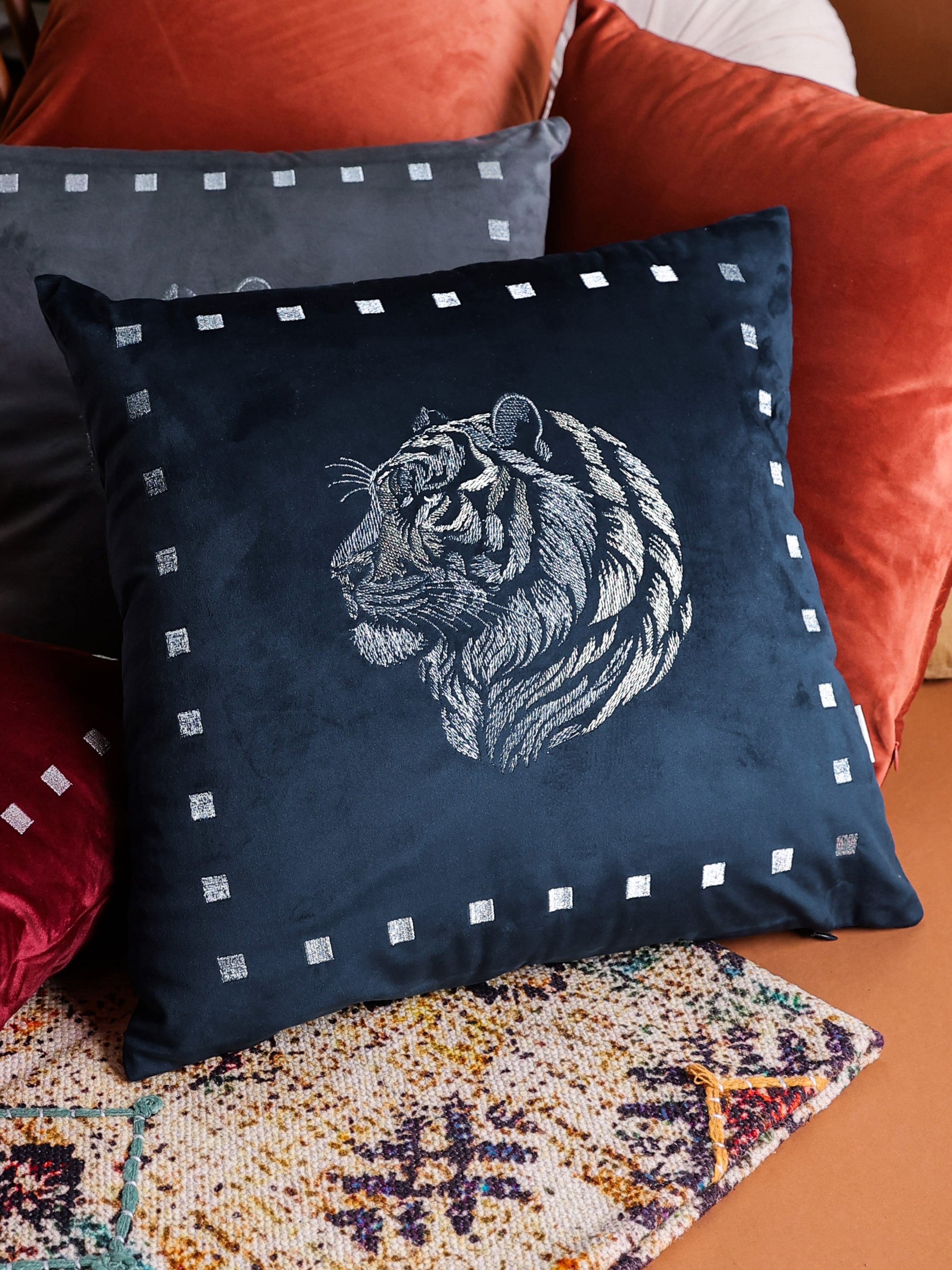 Vanraj Sapphire Velvet Cushion