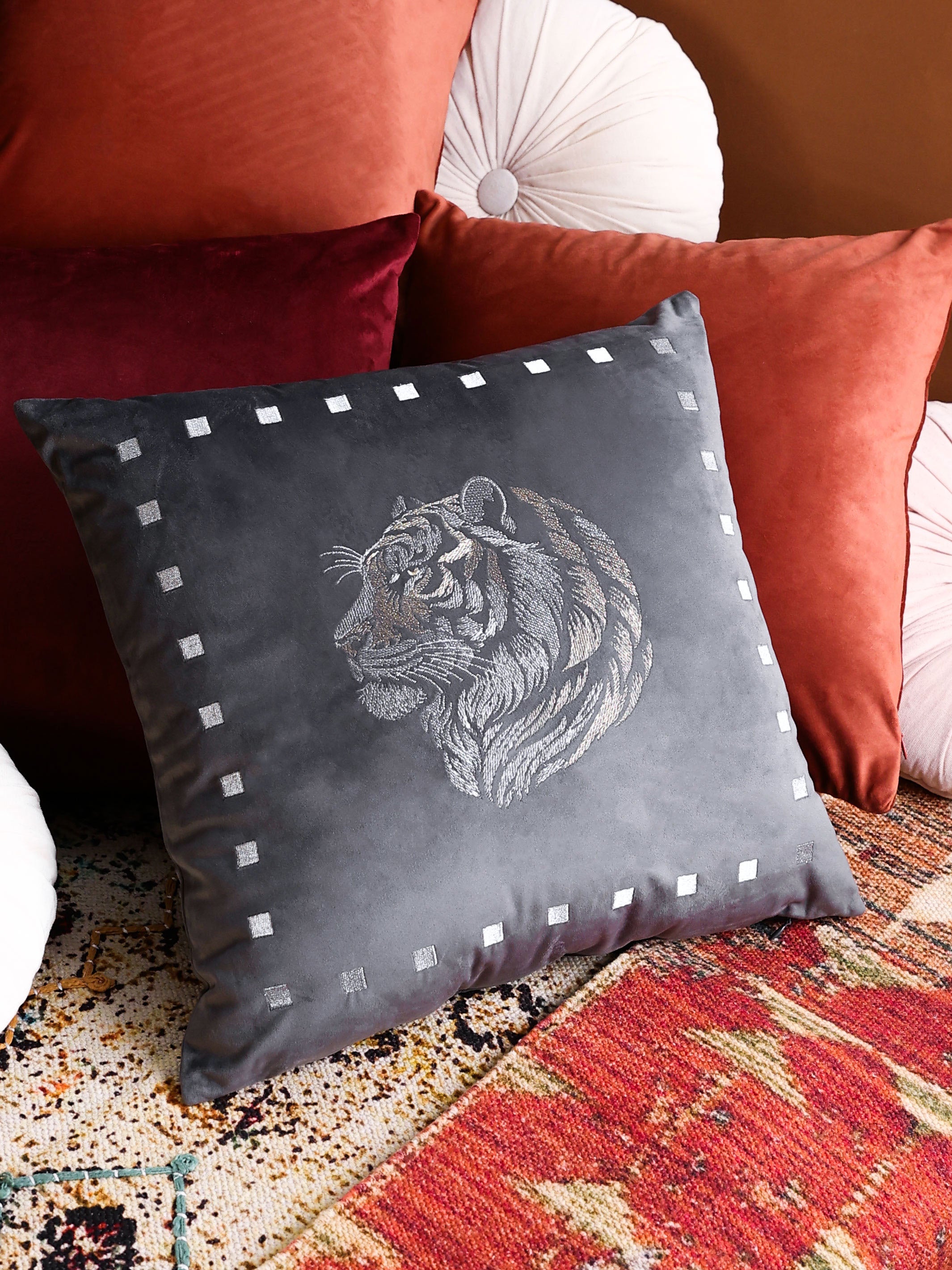 Vanraj Ash Velvet Cushion
