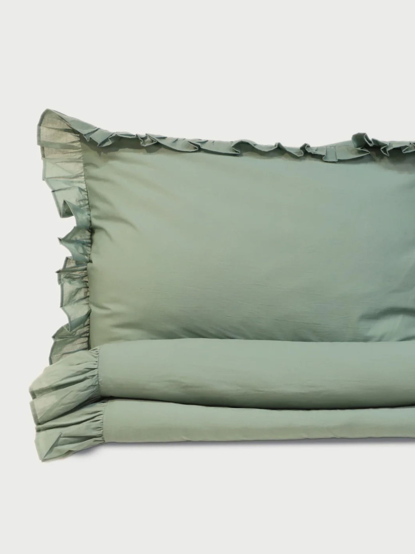 Ruffle Eucalyptus Duvet Cover