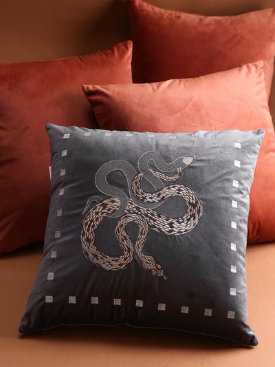 Vasuki Ash Velvet Cushion