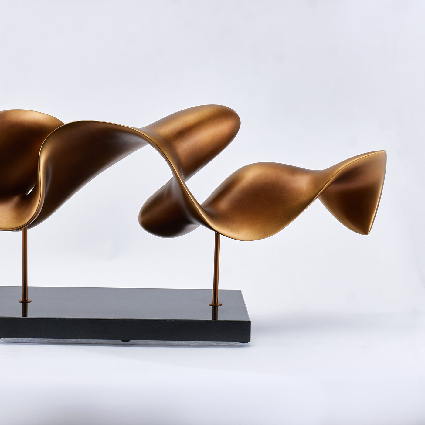 Golden Fluid Abstract Sculpture