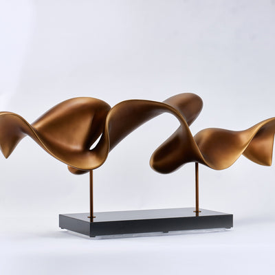 Golden Fluid Abstract Sculpture