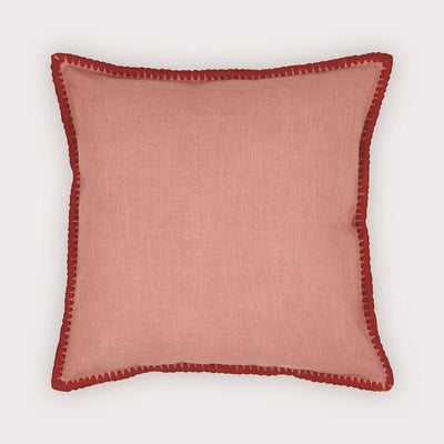 Sofia Dusty Rose Embroidered Cotton Cushion Cover