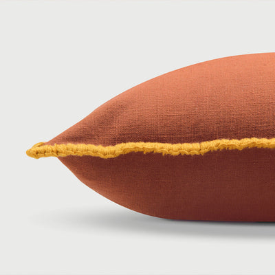 Sofia Terracotta Embroidered Cotton Cushion Cover