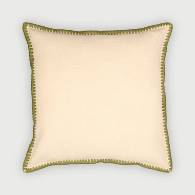 Sofia Forest Green Embroidered Cotton Cushion Cover