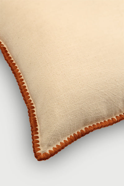 Sofia Amber Embroidered Cotton Cushion Cover