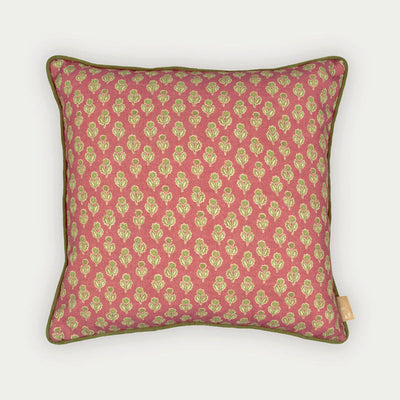 Viola Carmine Cotton Cushion Cover