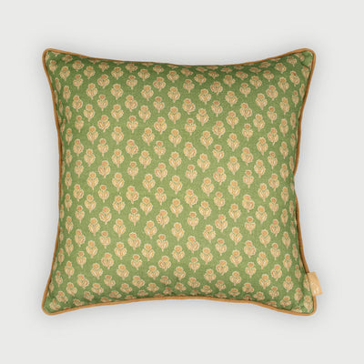 Viola Forest Green Cotton Cushion Cover