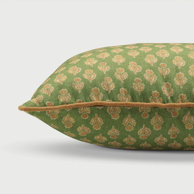 Viola Forest Green Cotton Cushion Cover
